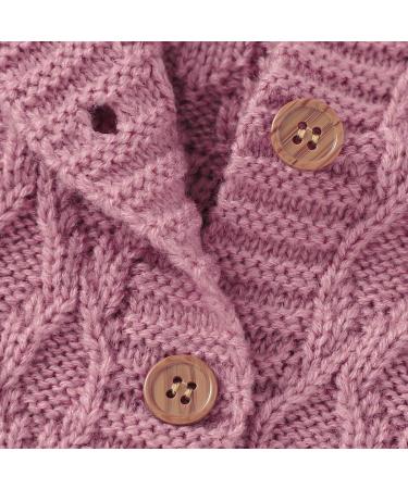 DovFanny Baby Romper Suit | Knit Long Sleeve Jumpsuit with Hat | 6-12 Months | Pink - Buy Online on SooperMarket.com