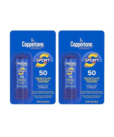 Buy Coppertone SPF 50 Sport Lip Balm with Aloe & Vitamin E - 2 Pack | International Shipping Available - Buy Online on SooperMarket.com