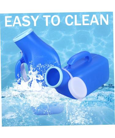 2Pcs Urinal for Men 1200ML Portable Urinal Spill Proof Pee Bottles with Lid & Handle Thick Plastic Male Urinal Large Opening Mens Urinals with Wraped Edge for Travel Hospital Blue. - Buy Online on SooperMarket.com
