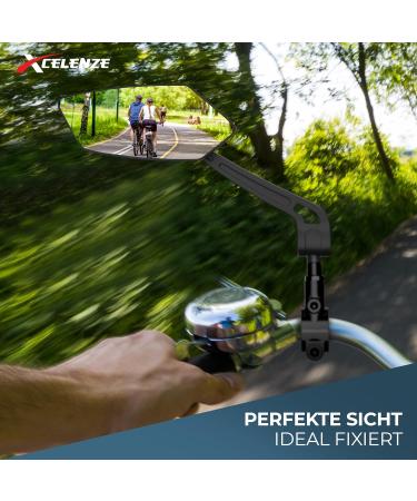 Xcel Rim Bicycle Mirror - Extra Large Impact-Resistant Glass for Handlebar | Perfect for E-Bikes | Foldable Left Return Mirror - Buy Online on SooperMarket.com