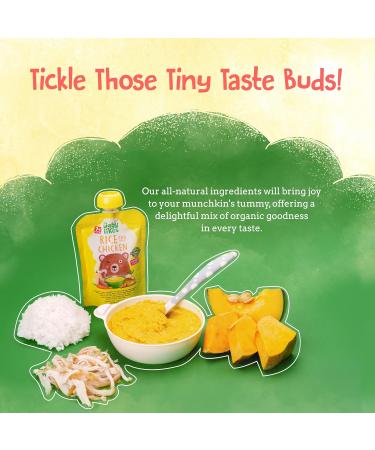 Organic Halal Baby Food Pouches - Stage 2 Rice & Chicken Puree 12x130g | 7+ Months - Buy Online on SooperMarket.com