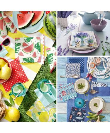 PAW 3-Layer Napkins (33x33 cm) | 20 Colorful Citrus Fruit & Bee Party Napkins | Ideal for Birthdays Weddings & Celebrations - International Shipping Available - Buy Online on SooperMarket.com