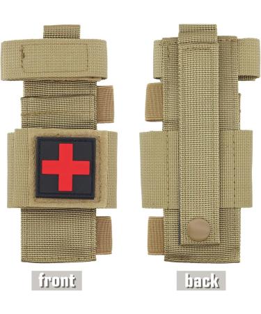 Yoncono Tactical Tourniquet Holder - Portable Military First Aid Storage Bag for Trauma Scissors (Khaki) - Buy Online on SooperMarket.com