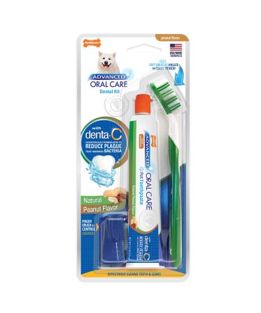 Nylabone Advanced Oral Care Dental Kits for Dogs & Cats Adult Dog Peanut Butter 3 Count