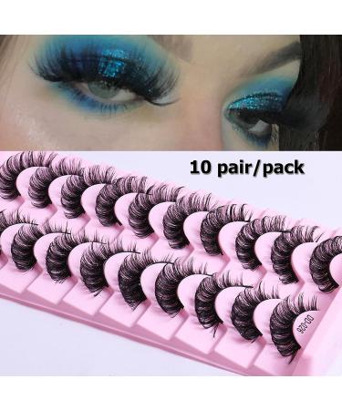 LuckForever 10 Pairs Russian Strip False Eyelashes - Fluffy Wispy & Reusable Lash Extensions for Natural Volume Look | International Shipping - Buy Online on SooperMarket.com