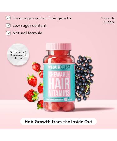 HAIR BURST Biotin Hair Gummies for Longer & Thicker Hair - Zinc, Vitamin C & Selenium - 1 Month Supply (60 Gummies) - Buy Online on SooperMarket.com