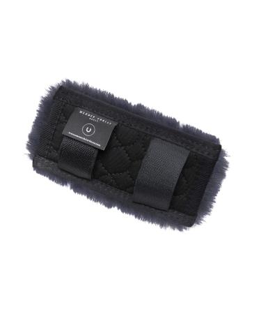 Werner Christ Kinnkettensons made of lambskin-kin chain pad made of real fur for horses bridle bridle halter headpiece & bridle protection for straps and chain in black and gray