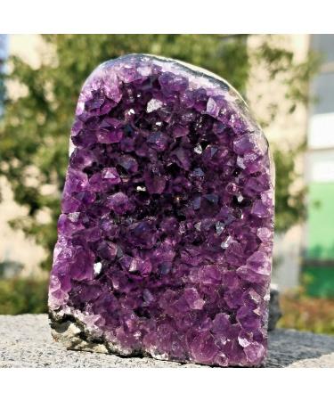 Natural Amethyst geode Quartz Cluster Crystal Specimen Reiki Stone kaixun (Size : 400g)