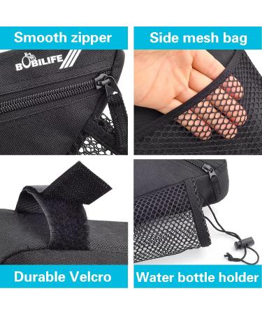 BOBILIFE Bike Triangle Frame Bag - Black w/ Bottle Holder | Cycling Storage Pouch for Road & Mountain Bikes - Buy Online on SooperMarket.com