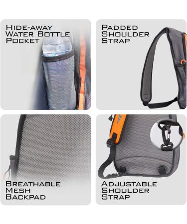KastKing Pond Hopper Fishing Sling Tackle Storage Bag - Lightweight Sling Backpack for Fishing, Hiking, Hunting, and Camping - Orange Sling Bag - 17.7x12.6x6 Inches - Buy Online on SooperMarket.com