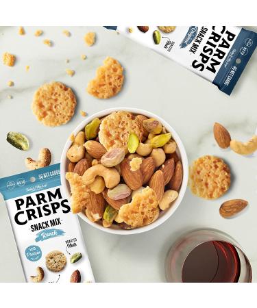 ParmCrisps Ranch Cheese Parm Crisps & Nuts Snack Mix - High-Protein On-the-Go Snack with Almonds, Cashews, and Pistachios - Low Carb, Gluten Free, Low Sugar - 1.5 oz (Pack of 6) - Buy Online on SooperMarket.com