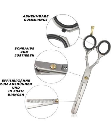 Socialic Effilting Scissors | Premium 16.5 cm Stainless Steel Thinning Scissors with Etui | Sharp Hair Clipper for Men & Women | Precise Hair Cutting Tool - Buy Online on SooperMarket.com