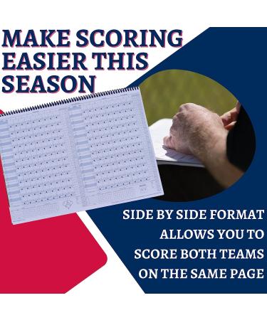 Covey Sports Baseball Softball Scorebook Side by Side Format (50 Games) + Lineup Cards (50-Pack) - Large Format Book with Line Up Card Sheets - Buy Online on SooperMarket.com