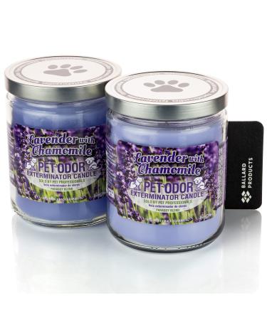 Specialty Pet Products Lavender with Chamomile Scented Pet Odor Candle - Pack of 2 Odor Eliminating Candles - Bundle with Ballard Products Air Freshener