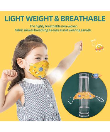 Kids Disposable Face Mask 30 Pack - Individually Wrapped 4-Ply Safety Masks for Boys and Girls (Aged 4-12) - Dinosaur Mix Colors - Buy Online on SooperMarket.com