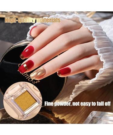 Chrome Nail Powder 5 Boxes Metallic Mirror Effect Nail Powder Holographic Gold Shiny Nail Glitter Pigment Powder for DIY Nail Decoration Salon Home - Buy Online on SooperMarket.com