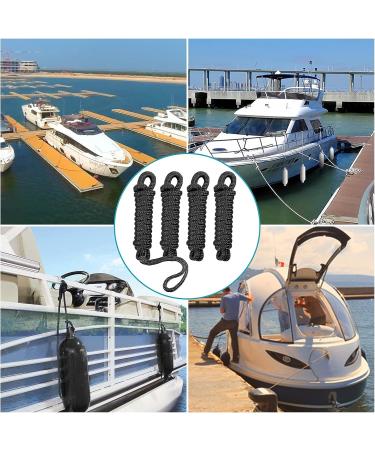 Sailortenx 3/8 x 6FT Boat Fender Lines 4 Pack - Double Braided Nylon Fender Rope with Eyelet Mooring, Black (4PK) - Buy Online on SooperMarket.com