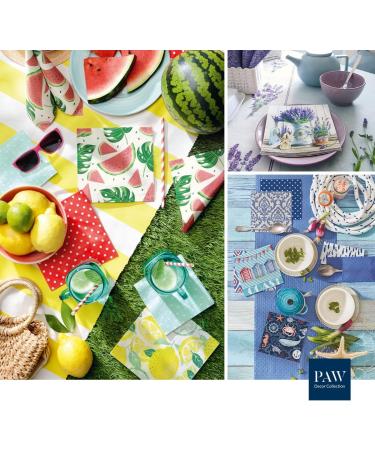 PAW 3-Layer Napkins - 20 Pack | 33x33 cm | Perfect for Weddings Communions & Celebrations | Ethnic Tribal Patterns - Turquoise | International Shipping Available - Buy Online on SooperMarket.com