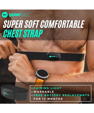Powr Labs Bluetooth Heart Rate Monitor Chest Strap | ANT+ HRV Monitor Compatible with Strava Garmin Wahoo Polar Peloton iFit Apps - Buy Online on SooperMarket.com