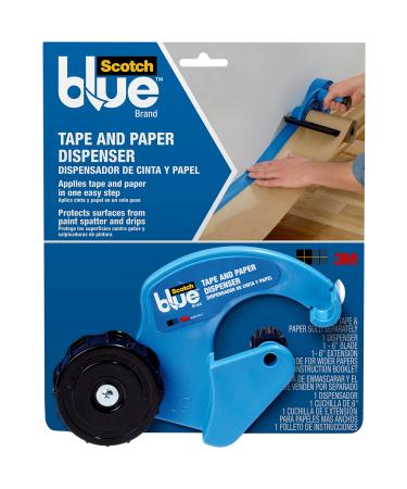 ScotchBlue Painter's Tape and Paper Dispenser  Applies Masking Paper with Painter s Tape to Protect and Cover Surfaces  Tape Dispenser Includes Plastic Blade  Fits 12 Inch Masking Paper