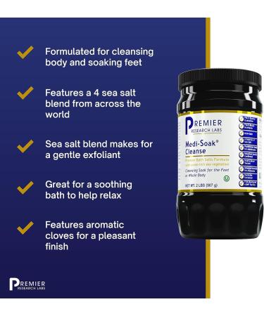 Premier Research Labs Medi-Soak - Plant-Based Ocean-Rich Bath Salts for Foot and Body Cleansing - 2 lbs - Buy Online on SooperMarket.com