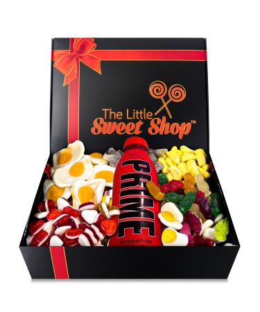 The Little Sweet Shop Pick n Mix Sweets Hamper with PRIME Energy Drink - Premium Gift Box with Over 1KG Retro Candy for Birthdays Weddings for Him Her Boys & Girls (Tropical Punch)