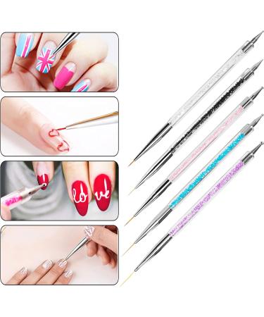 HOMEREVEL 5Pcs Nail Art Brush Set for Stunning Designs and Fine Detailing - Ideal for Salons and DIY Nail Art - Buy Online on SooperMarket.com