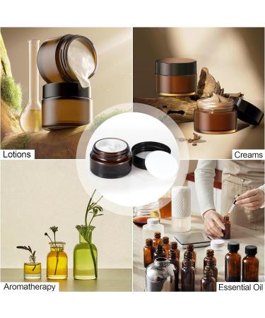 Collazoey 10-Piece Amber Glass Cream Jars Set | 20ml & 30ml Refillable Ointment Pots with Lids | Ideal for Cosmetics & Essential Oils | International Shipping Available - Buy Online on SooperMarket.com