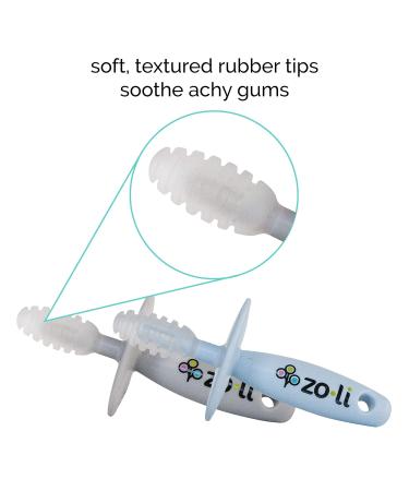 ZoLi Chubby Gummy Teether 2 Pack | Baby Teething Relief - Blue/Grey BPA Free Stick - Buy Online on SooperMarket.com