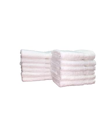 Optima Collection Silver Level 13 X 13 White Washcloths  Set of 12  100% Eco-Friendly Pre-Consumer Regenerated Cotton Set of 12 Silver Quality