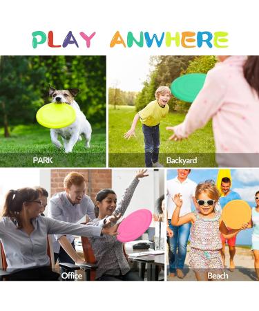 28 Pcs Colorful Soft Flying Discs for Kids & Pets - Bulk Rubber Disk Flyer Toy for Backyard Games & Parties - 7 Colors - Buy Online on SooperMarket.com