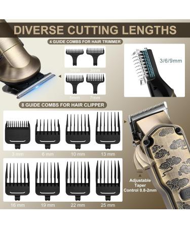 Hatteker Professional Hair Clippers & Beard Trimmer Set | Waterproof Cordless Grooming Kit for Men | T-Blade & Nose Body Hair Trimmer - Buy Online on SooperMarket.com