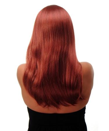 WIG ME UP Women's Long Straight Wig - Dark Copper Red - 60 cm Middle Parting - International Shipping Available - Buy Online on SooperMarket.com