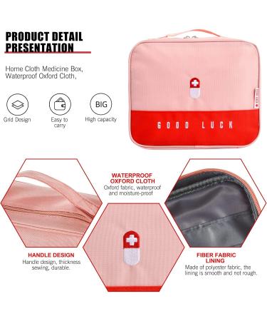 Large Capacity Waterproof Medicine Bag | Portable First Aid & Emergency Kit for Travel & Home (Pink) - Buy Online on SooperMarket.com