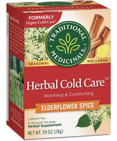 Traditional Medicinals Gypsy Cold Care Tea - 16 Caffeine-Free Wrapped Bags (0.99 oz) for Seasonal Relief - Buy Online on SooperMarket.com