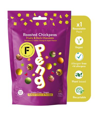Peng Roasted Chickpeas Snack (110g) - Healthy High Protein Plant-Based Double Roasted Chickpeas Snack (Fruity Candy)