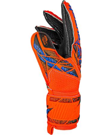 Reusch Unisex Youth Attrakt Silver Junior Goalkeeper Gloves - Size 6 | Orange-Blue-Black - International Shipping Available - Buy Online on SooperMarket.com
