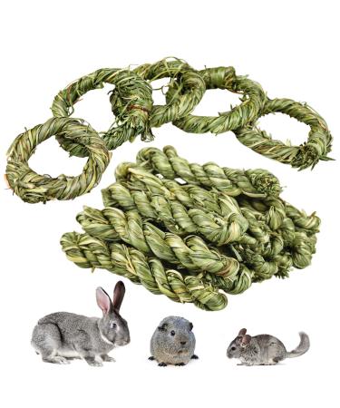 Roundler 20 pieces of rabbits cake stuff natural timothy hay stick rabbit tooth grinding grass ring toys small animals cake stuff snacks for rabbits chinchilla hamster guinea pig green 2