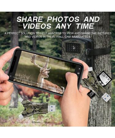 Trail Camera Viewer SD Card Reader - 4 in 1 Memory Card Reader for iPhone & iPad - View Hunting Game Camera Photos/Videos on Smartphone - Buy Online on SooperMarket.com