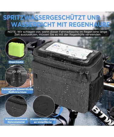 Waterproof Bicycle Handlebar Bag with Adapter | E-Bike & Bike Cell Phone Holder | 5.3L Adjustable Backpack - Buy Online on SooperMarket.com