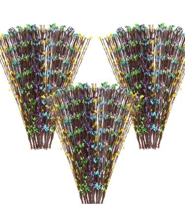 Kunjocy 100PCS Artificial Easter Pip Berry Picks 16 Inch Spring Floral Sprays Garland Twigs Colorful Pip Berry Stems for Easter Craft Wreaths Spring Decoration (100)