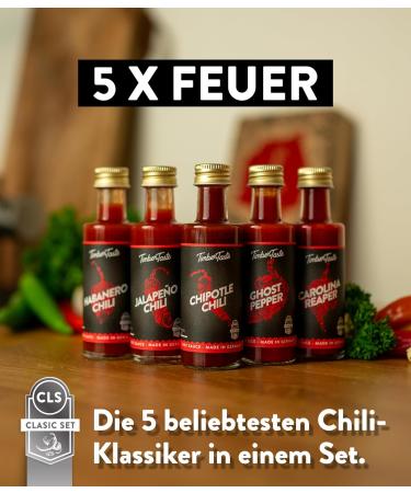 Timber Taste Chili Sauce Gift Set - 5 x 40ml Premium Hot Sauces | Perfect Father's Day Gifts for Men & Women | Gourmet Chili Sauces Collection - Buy Online on SooperMarket.com