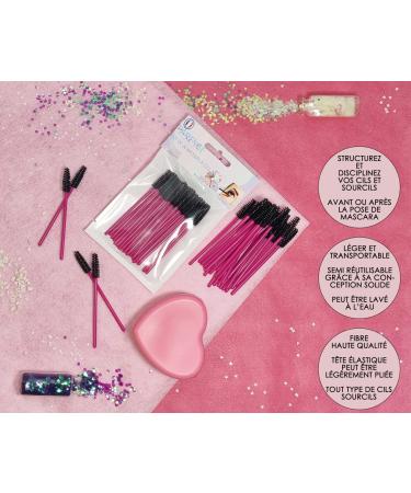 Parence Eyelash Brushes - 20 Pack Premium Soft Fiber Washable & Half-Reusable Mascara & Eyebrow Applicators in Violet & Black - Buy Online on SooperMarket.com