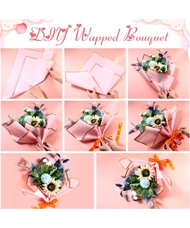 Mimorou Flower Wrapping Paper - 150 Sheets, Gold Edge, Waterproof, 23.6x23.6 Inch - DIY Crafts & Gift Packaging - 15 Colors - Buy Online on SooperMarket.com