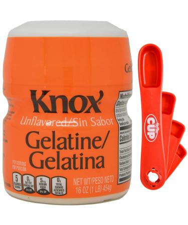 By The Cup Swivel Measuring Spoons Bundle with Knox Unflavored Gelatine, 16 oz (Pack of 1)