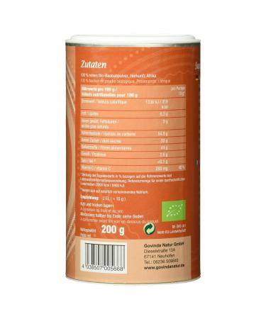 Govinda Alpia Organic Baobab Powder - Raw Vegan 200g | Premium Superfood for Health & Wellness - Buy Online on SooperMarket.com