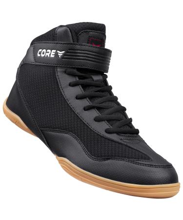 Core wrestling shoes for men women and children - non -slip martial shoes - robust training shoes Suitable for wrestling crossfit and weightlifting - martial arts shoes 31 EU black