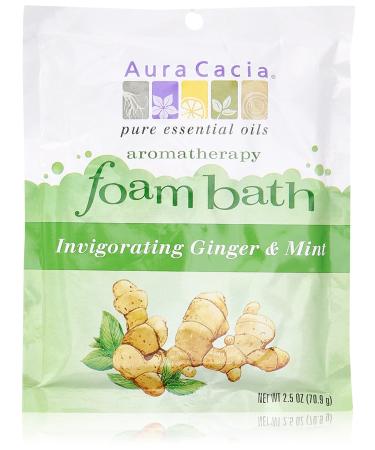 Aura Cacia Aromatherapy Foam Bath Invigorating Ginger and Mint 2.5 ounce packet (Pack of 3)