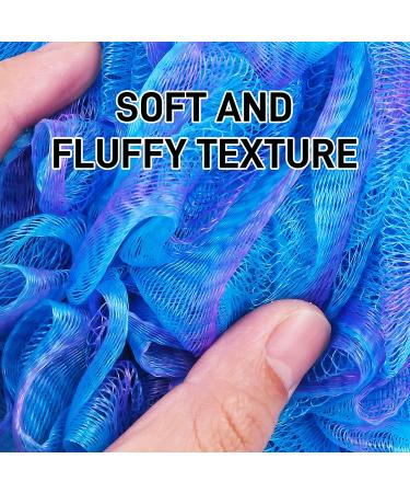 4 Pack XL Soft Nylon Loofah Bath Sponge for Exfoliating Shower Scrubber - Men and Women Beauty Bathing Accessory Set - Buy Online on SooperMarket.com