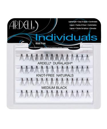 Ardell individuals medium set (56 pieces) - single eyelashes made of real hair for an eyelash extension multipack false eyelashes for gluing - medium volume natural knot free vegan & reusable